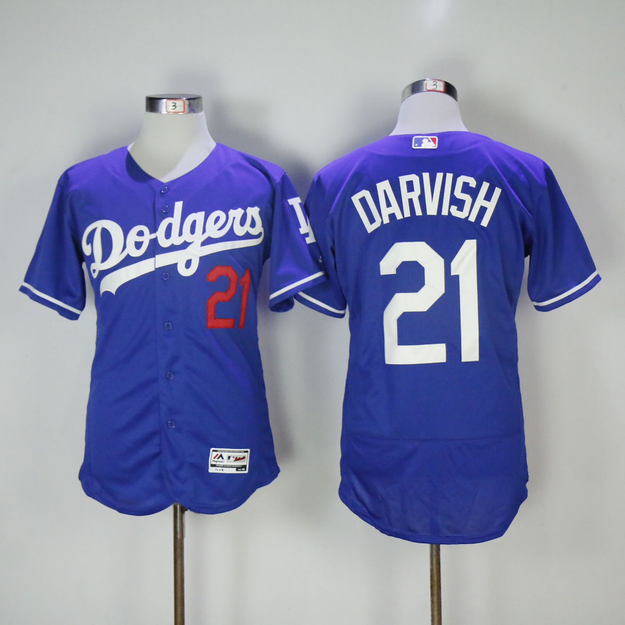 Men Los Angeles Dodgers #21 Darvish Blue Elite MLB Jerseys